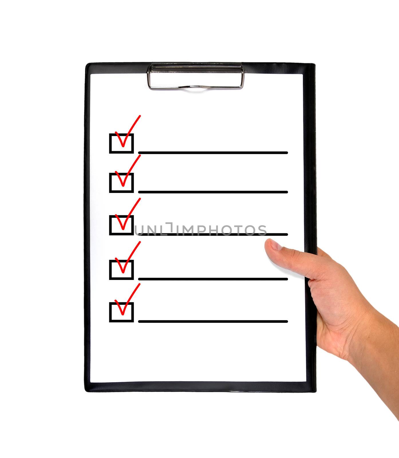 clipboard with checklist in hand