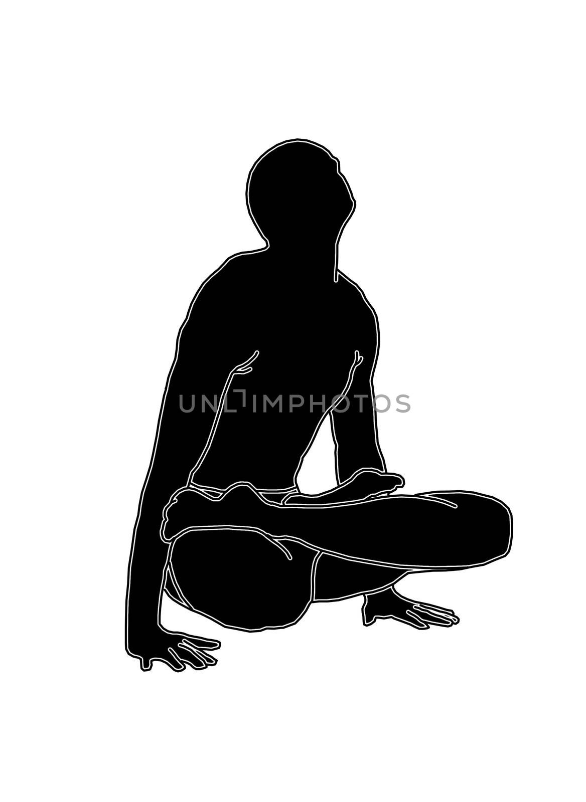 man practicing yoga in the lotus position