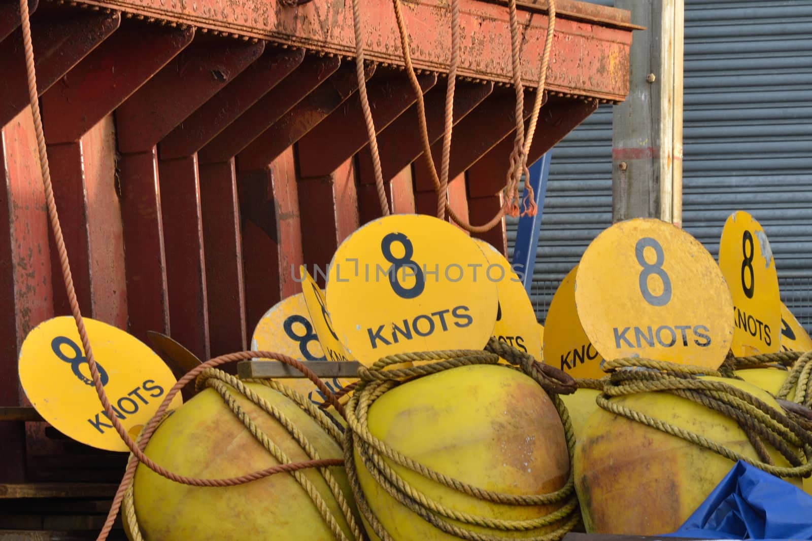 Group of speed limit bouys