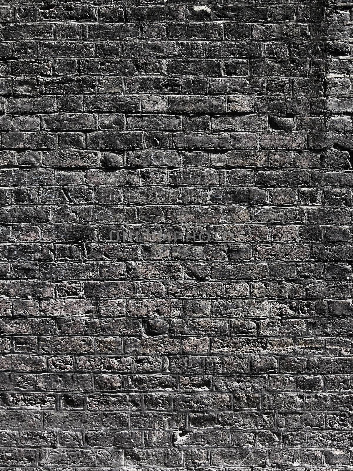 Black and grungy brick wall texture