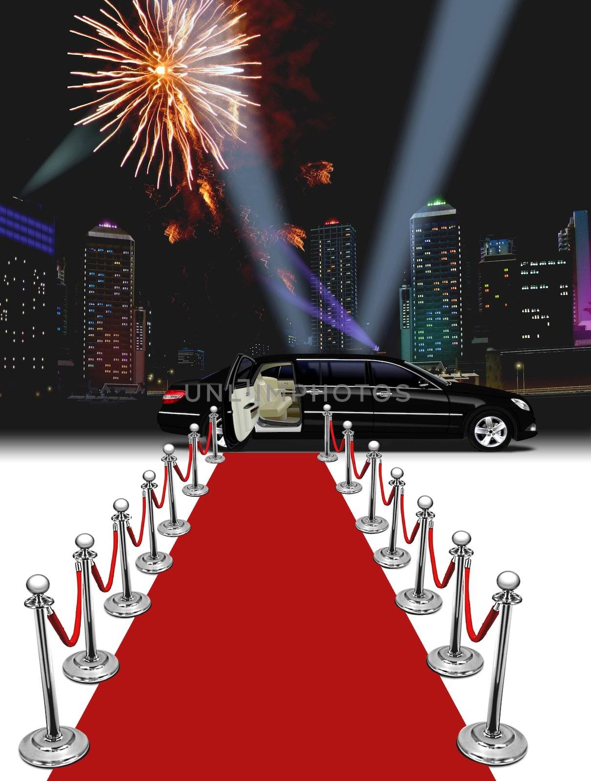 Black Limo and red carpet