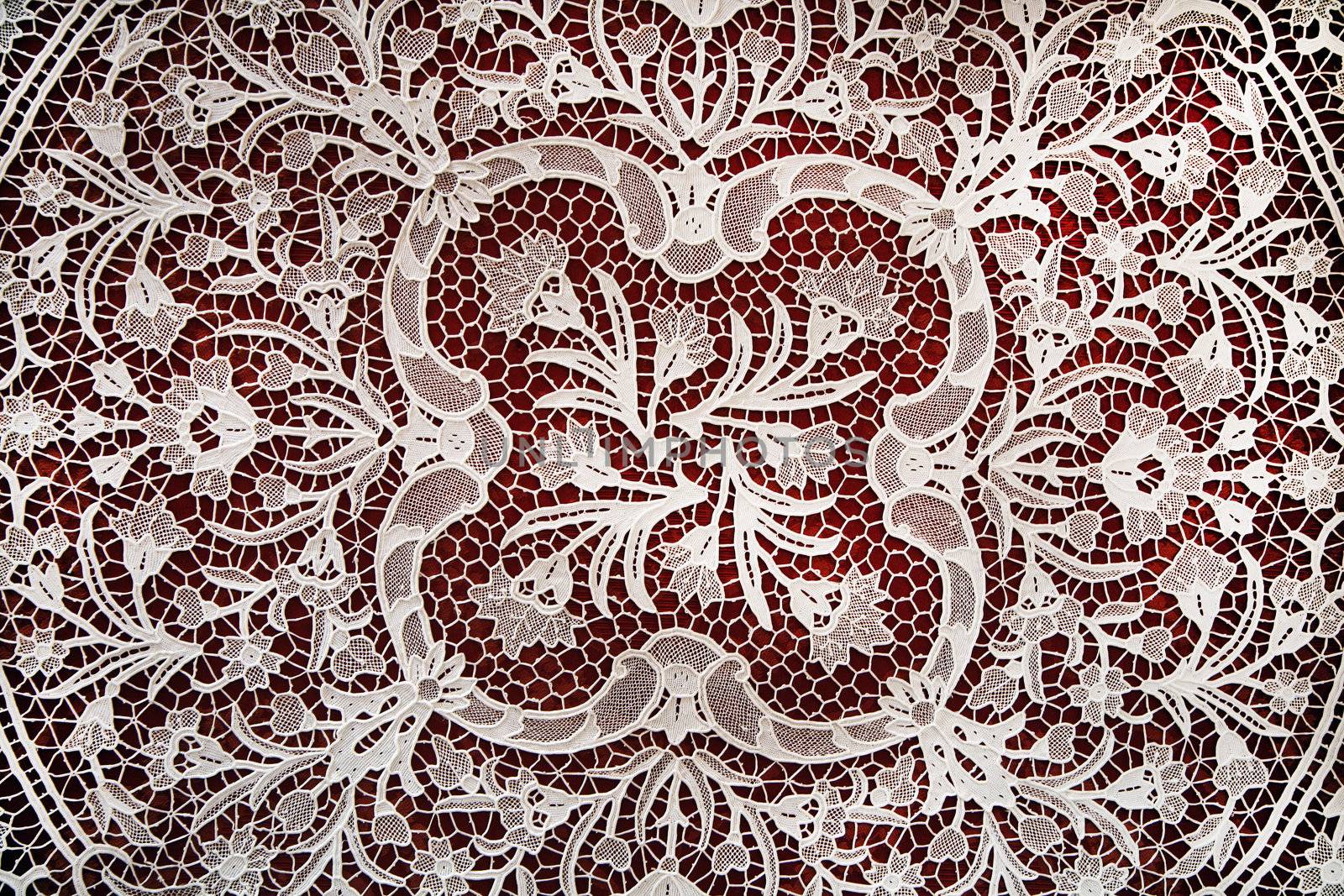 Lace background found at the island of Burano in the Venetian lagoon - Italy