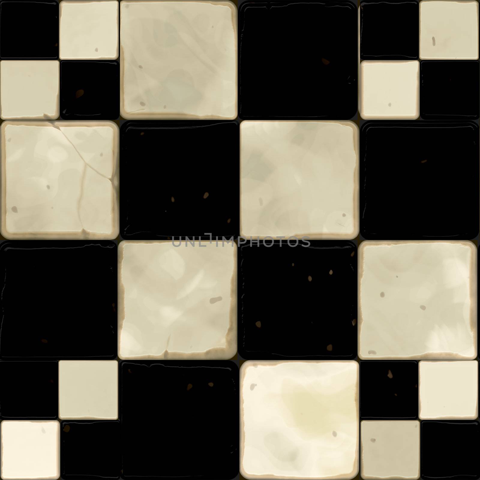 Mosaic tiles black and white