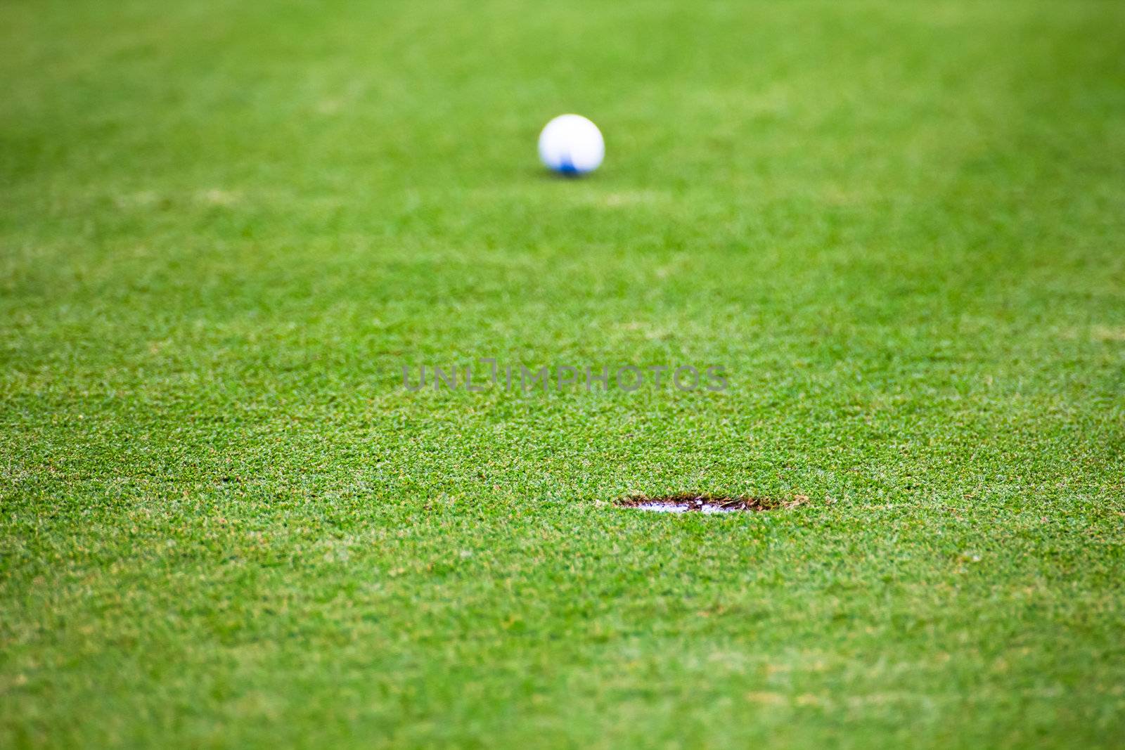 Golf ball very close to the hole