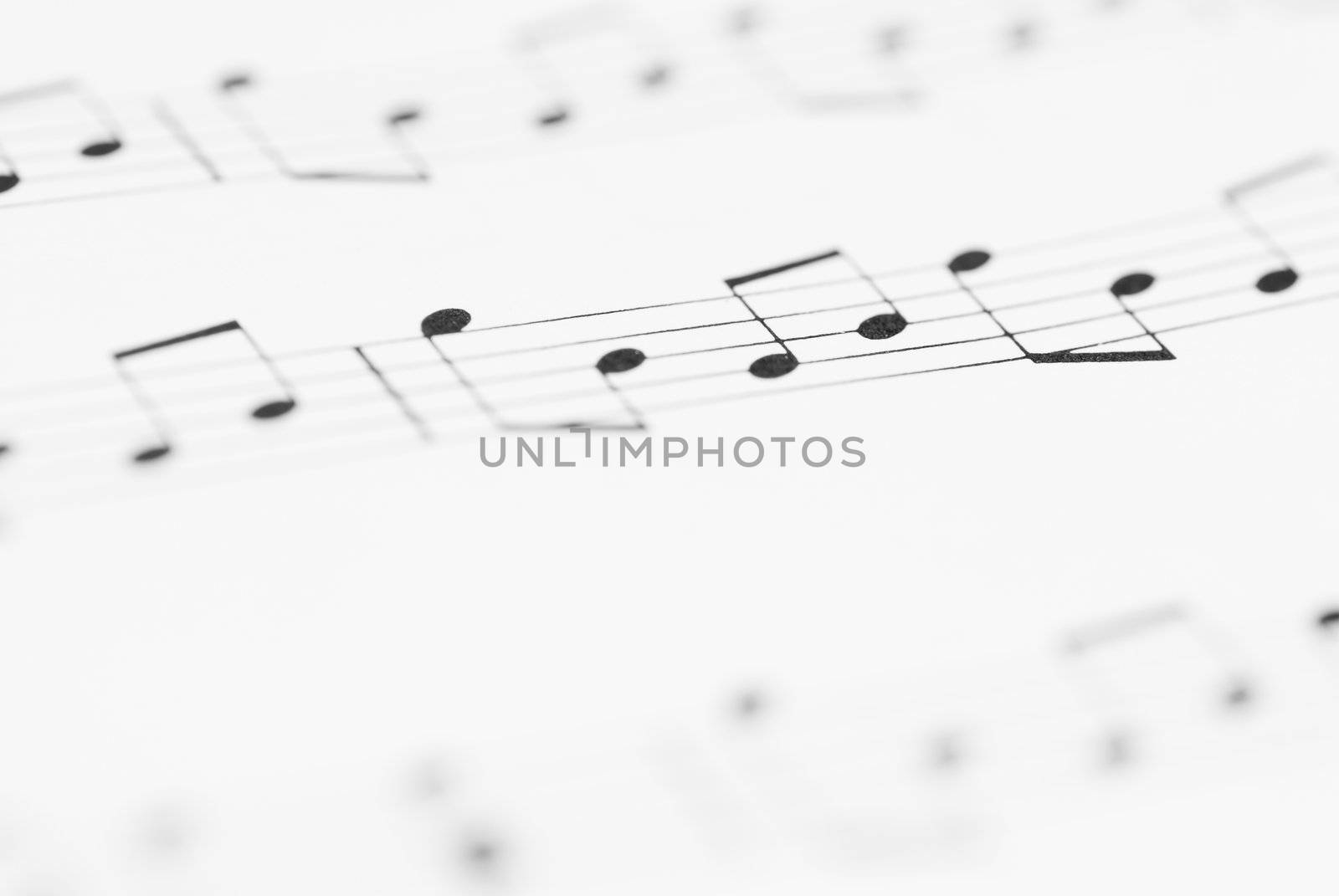 Macro photo of sheet music.