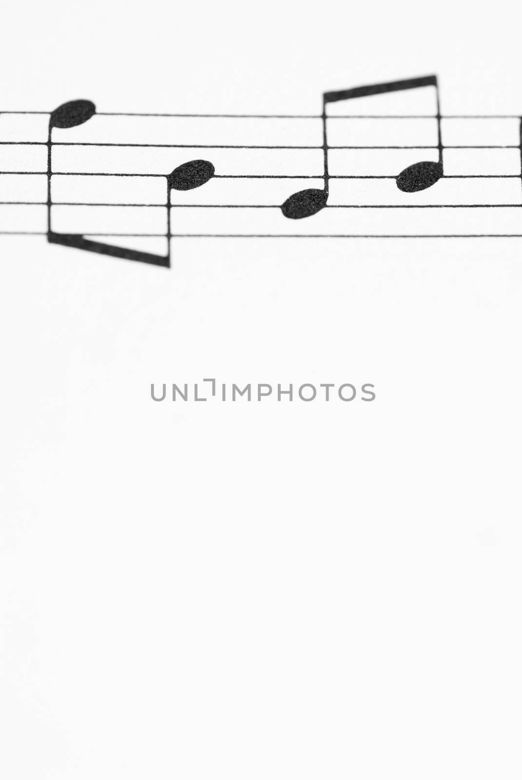 Macro photo of sheet music.