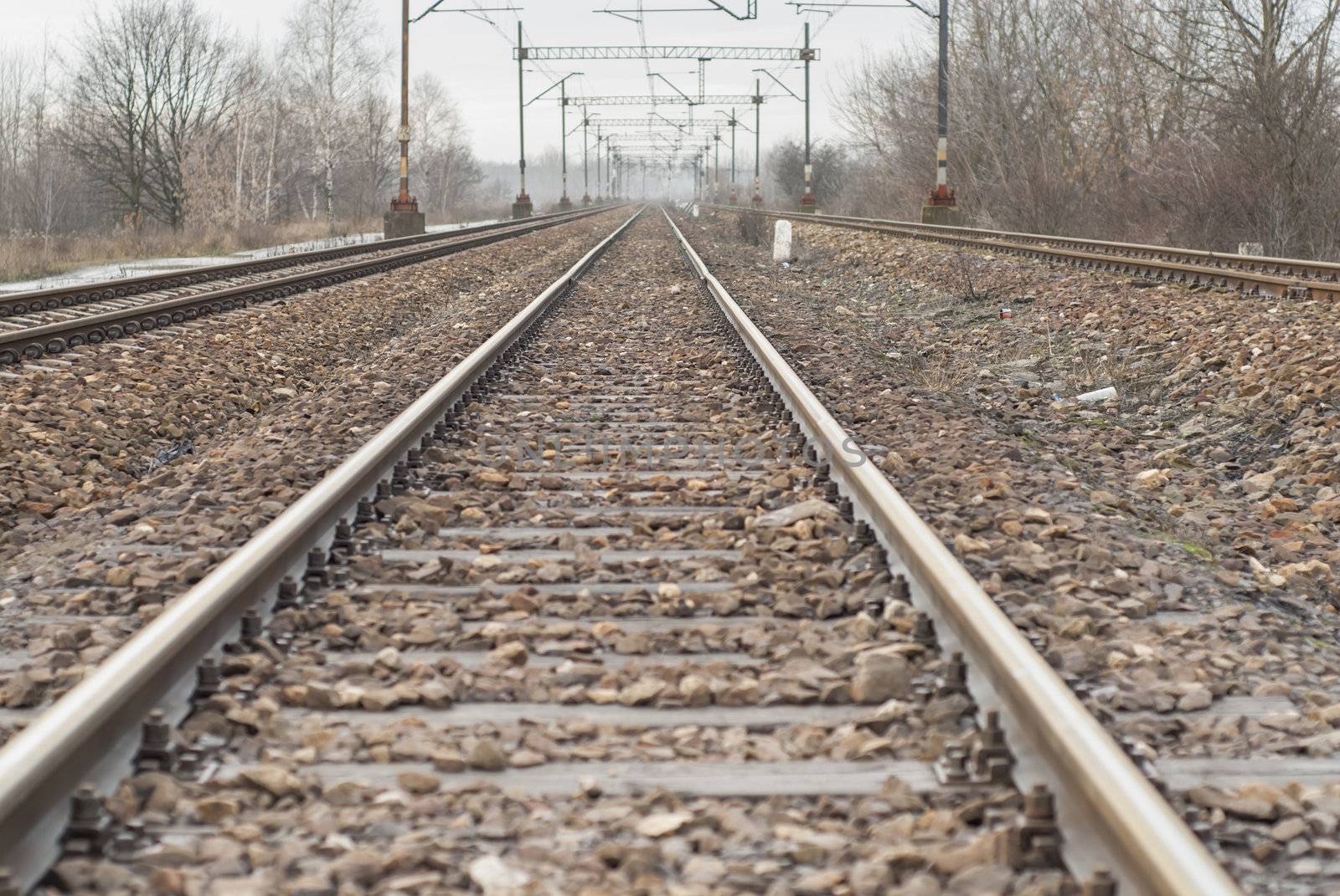 Daylight photograph of railway track.