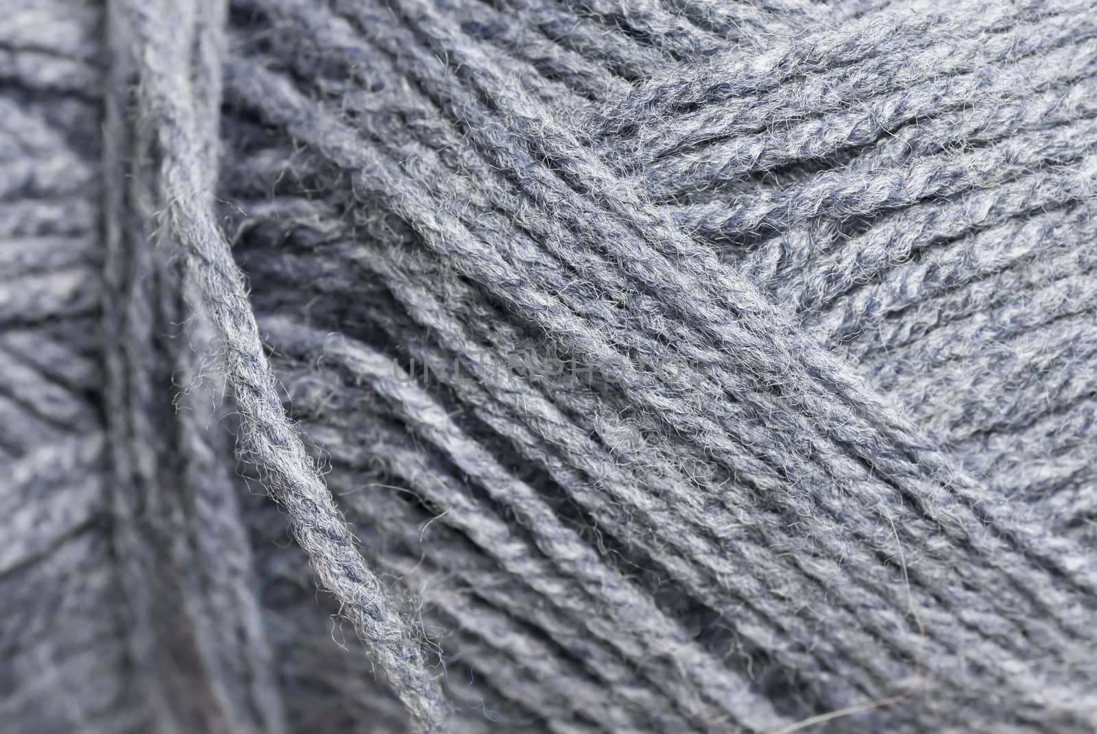 Grey knitting wool, close crop.