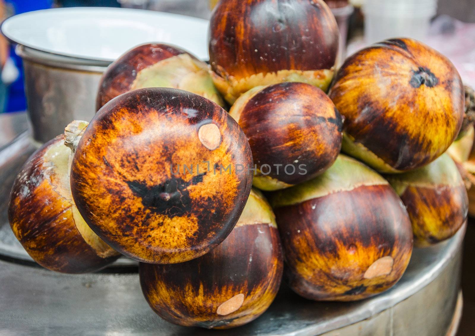 fresh Toddy Palm or Asian Palmyra palm fruits