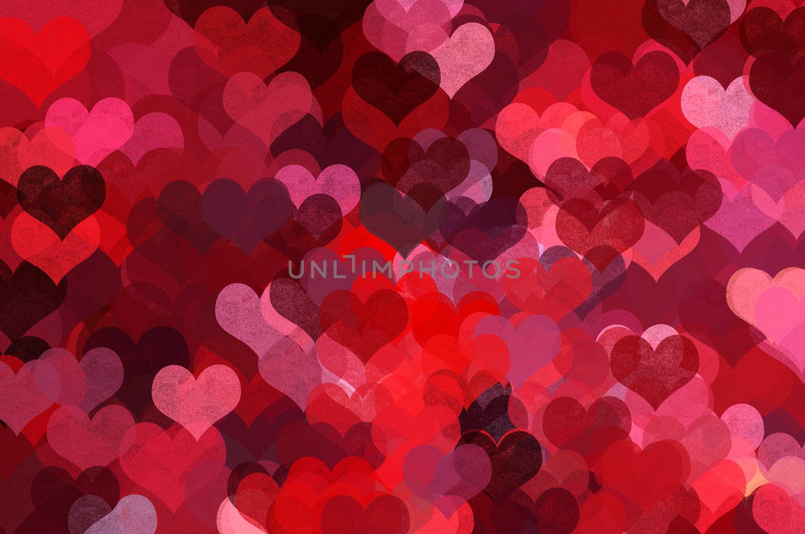 Heart shape pattern abstract illustration. Love and romance grunge background.