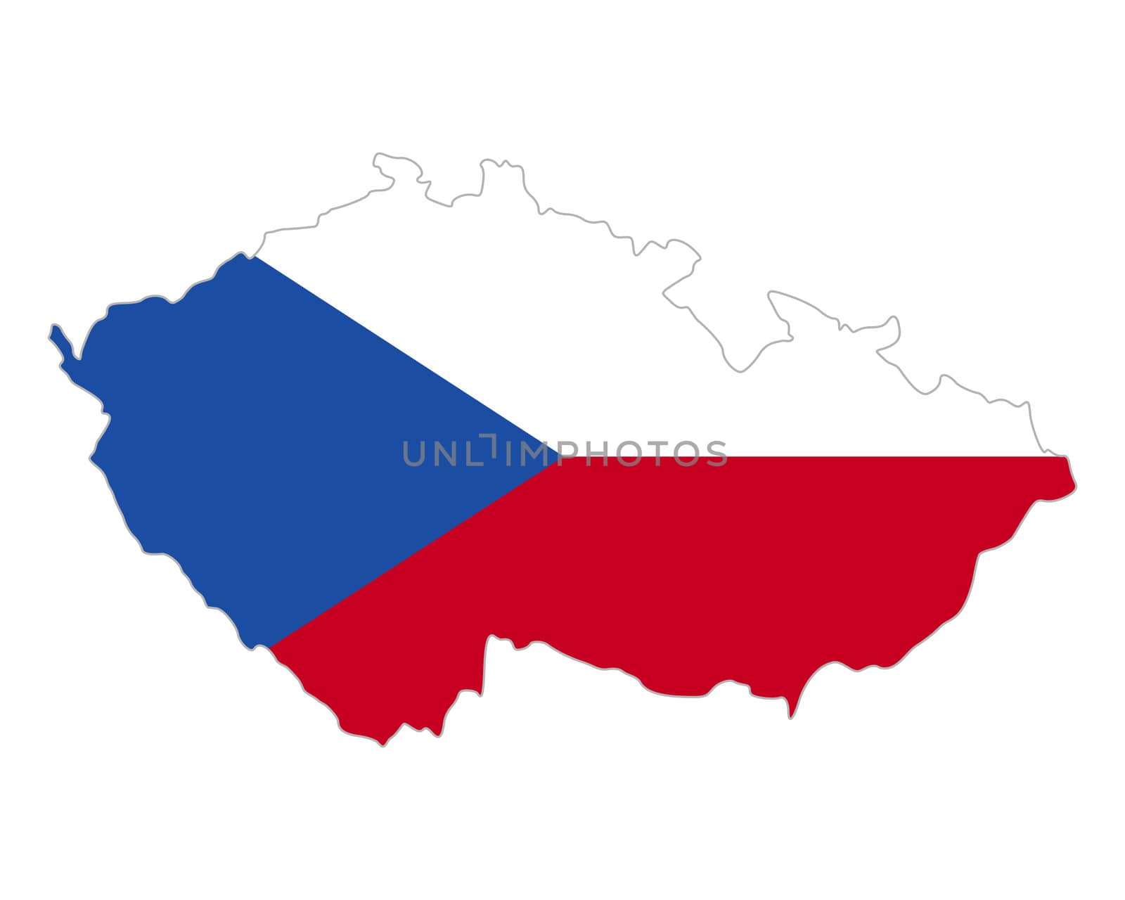 Map and flag of Czech Republic by rbiedermann