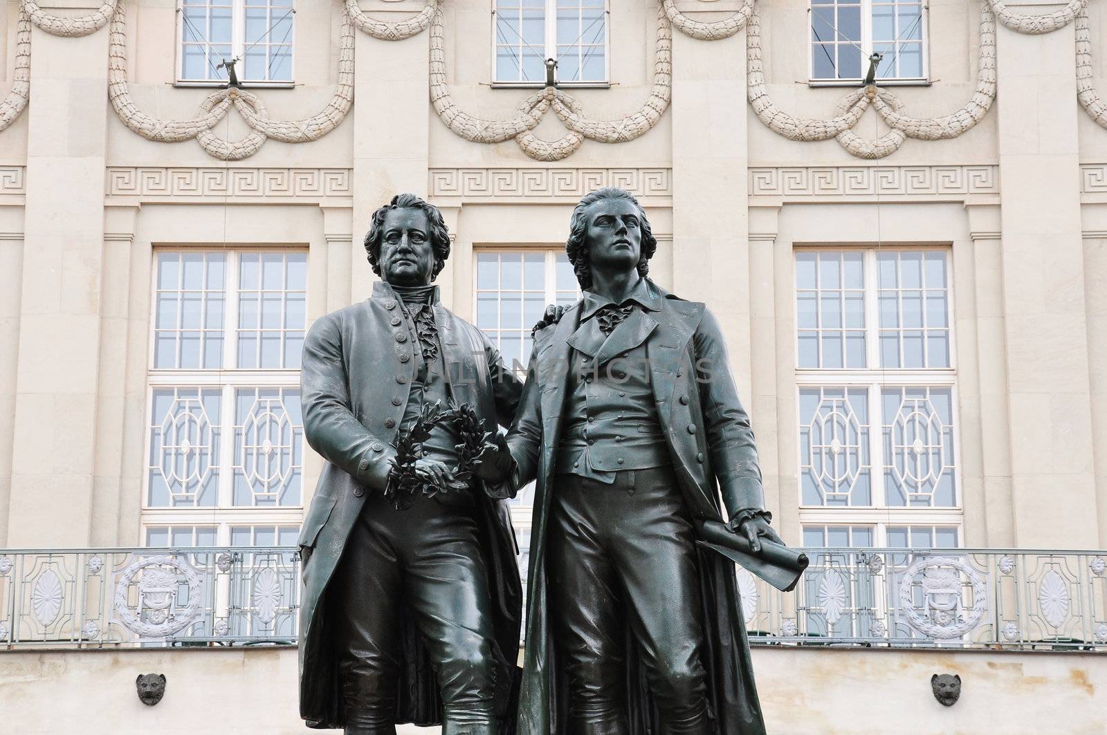 Goethe-Schiller monument in Weimar by rbiedermann