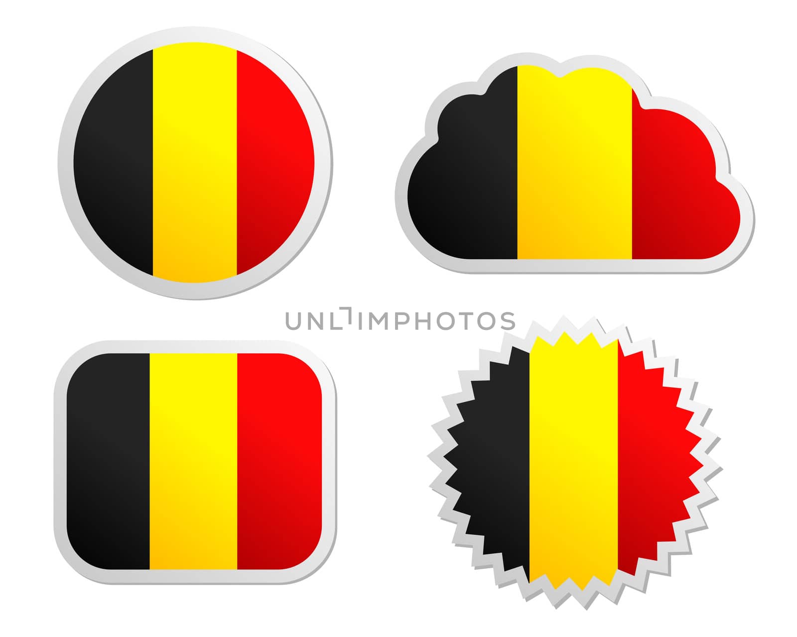 Belgium flag labels by rbiedermann