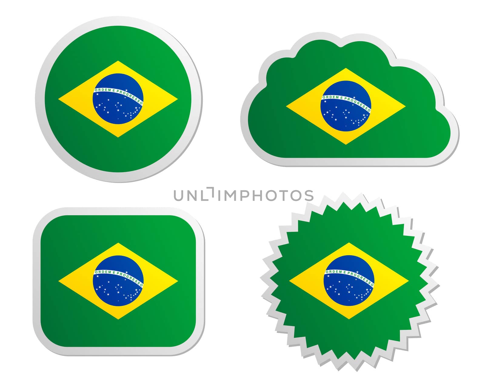 Brazil flag labels by rbiedermann