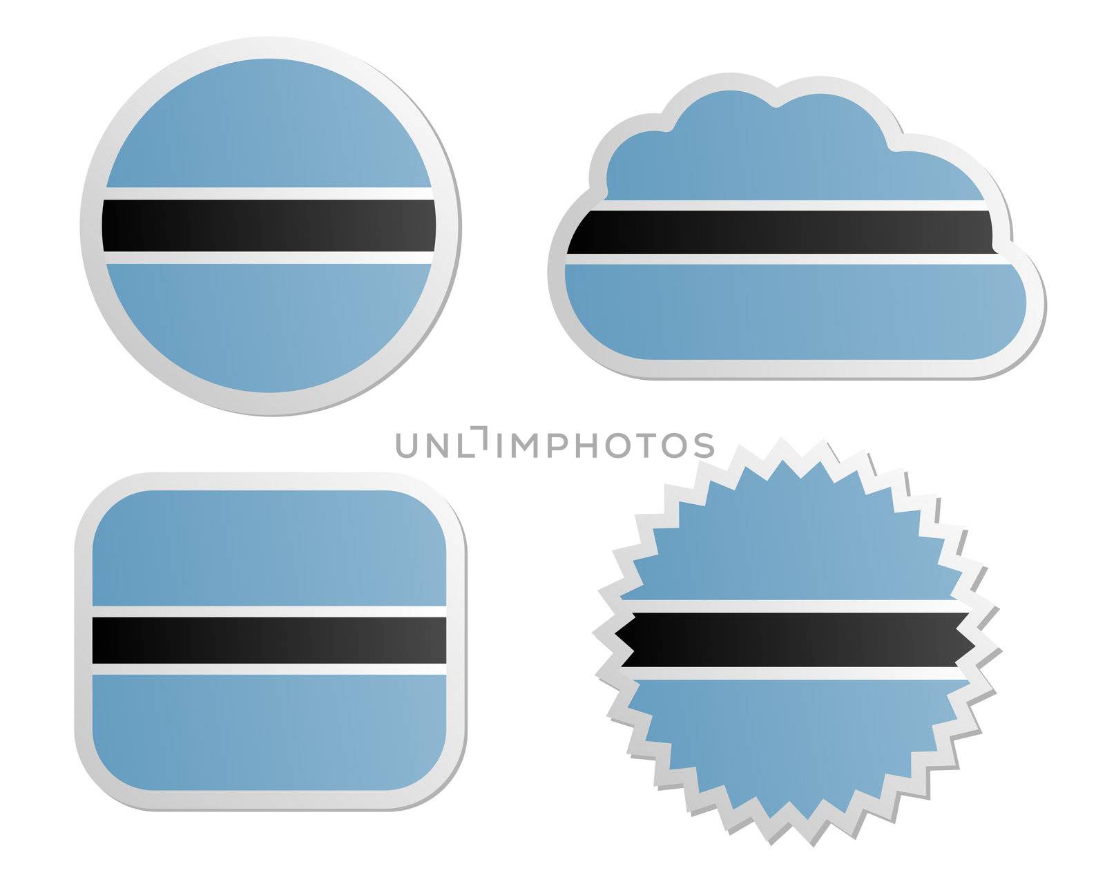 Botswana flag labels by rbiedermann