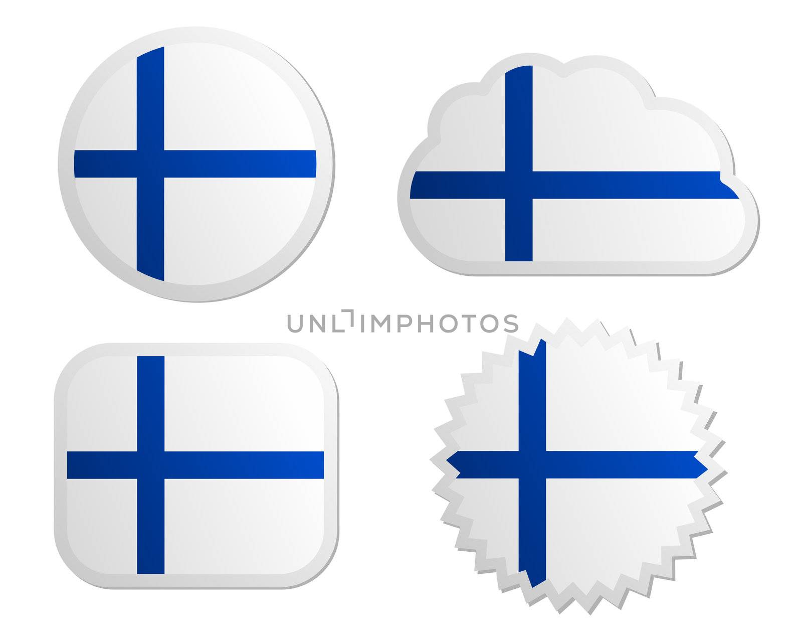 Finland flag labels by rbiedermann