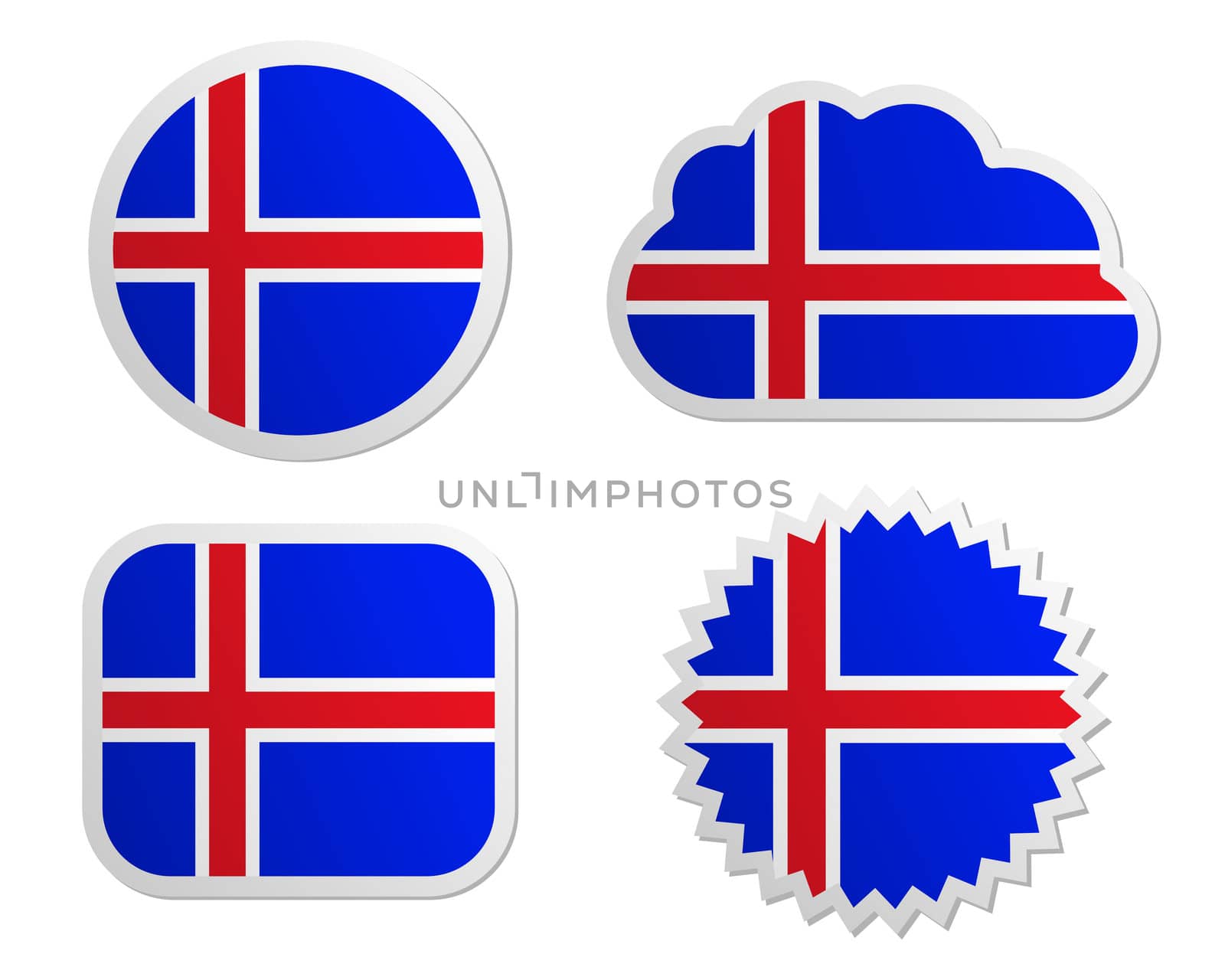 Iceland flag labels