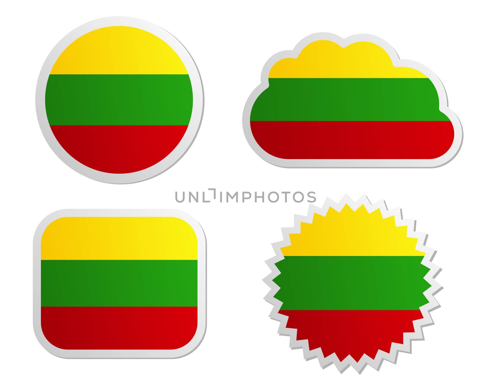 Lithuania flag labels by rbiedermann