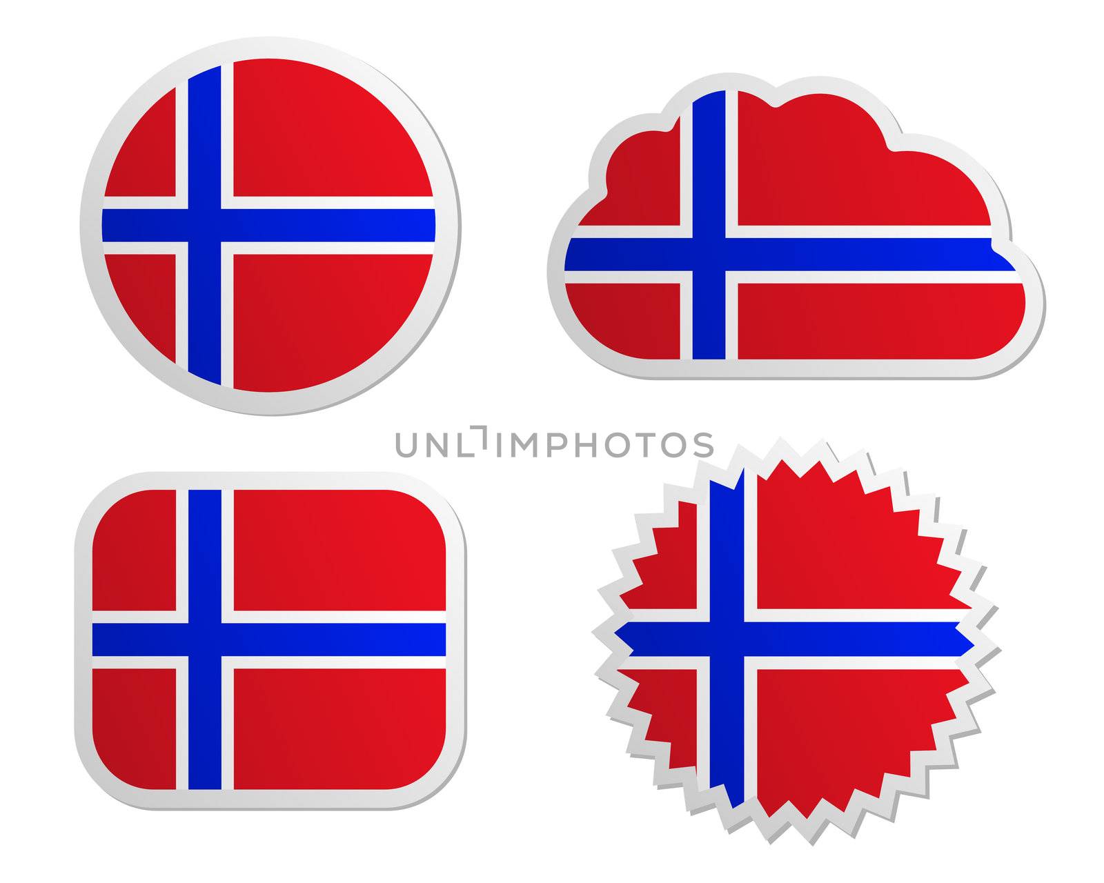 Norway flag labels by rbiedermann