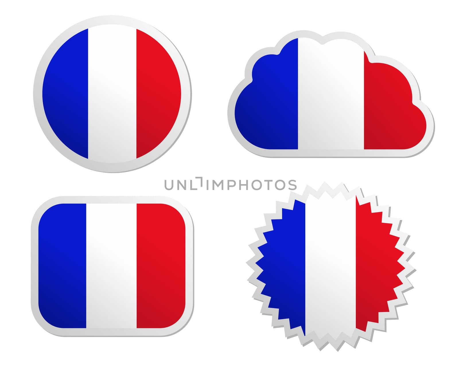 France flag labels by rbiedermann