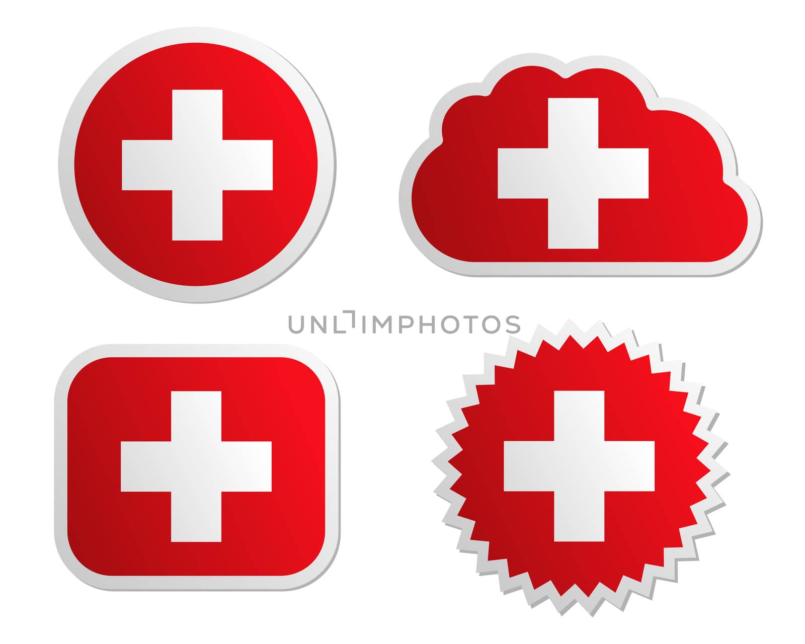 Switzerland flag labels by rbiedermann