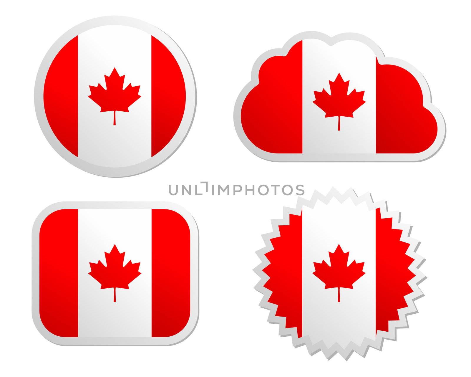 Canada flag labels by rbiedermann