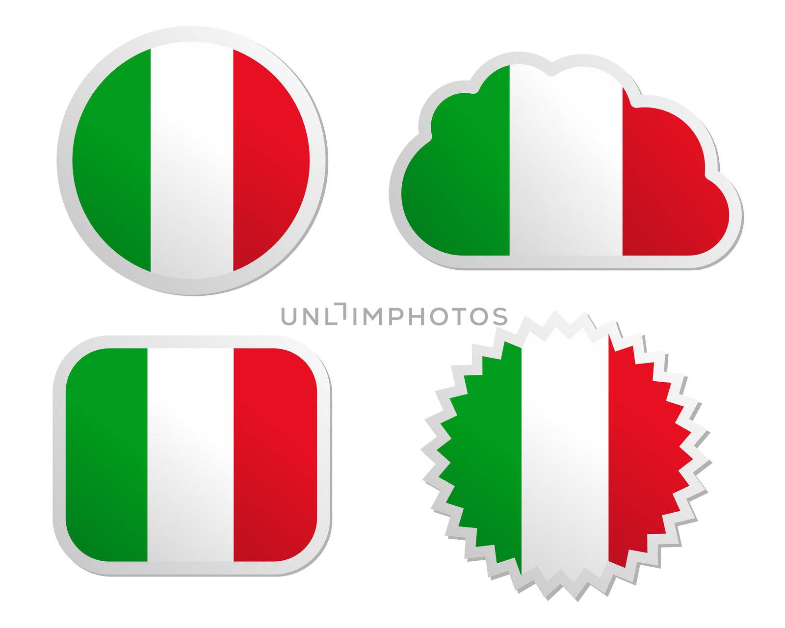 Italy flag labels by rbiedermann