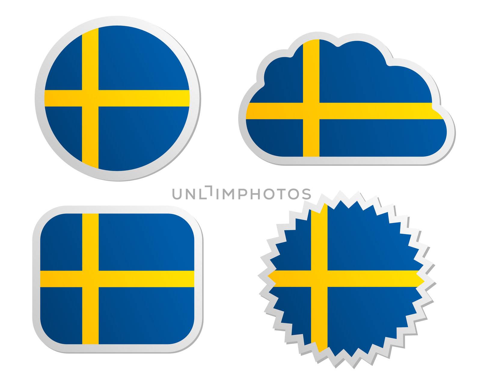 Sweden flag labels by rbiedermann