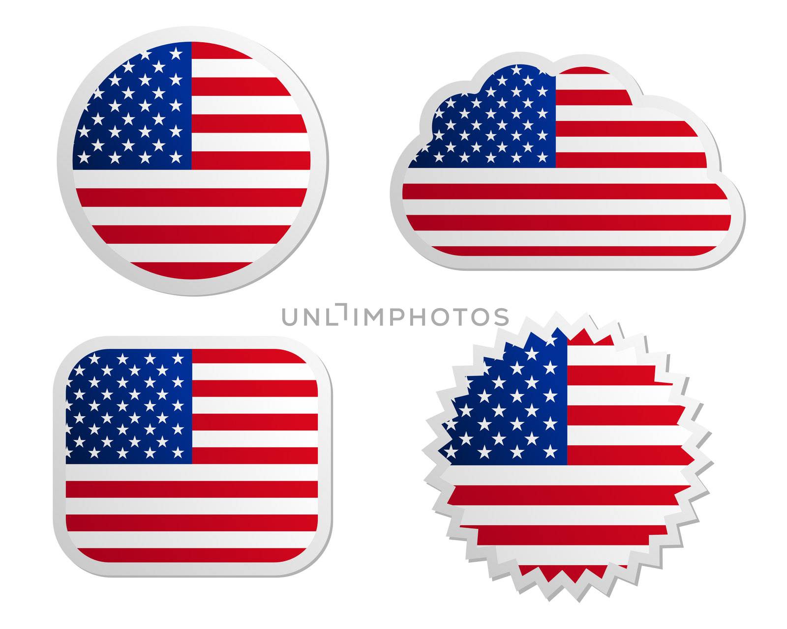 USA flag labels by rbiedermann