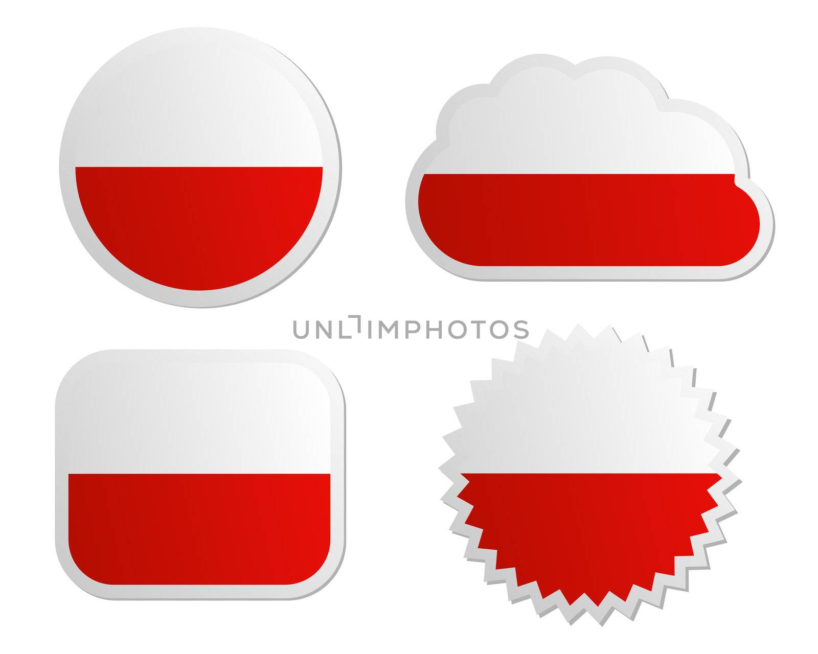Poland flag labels