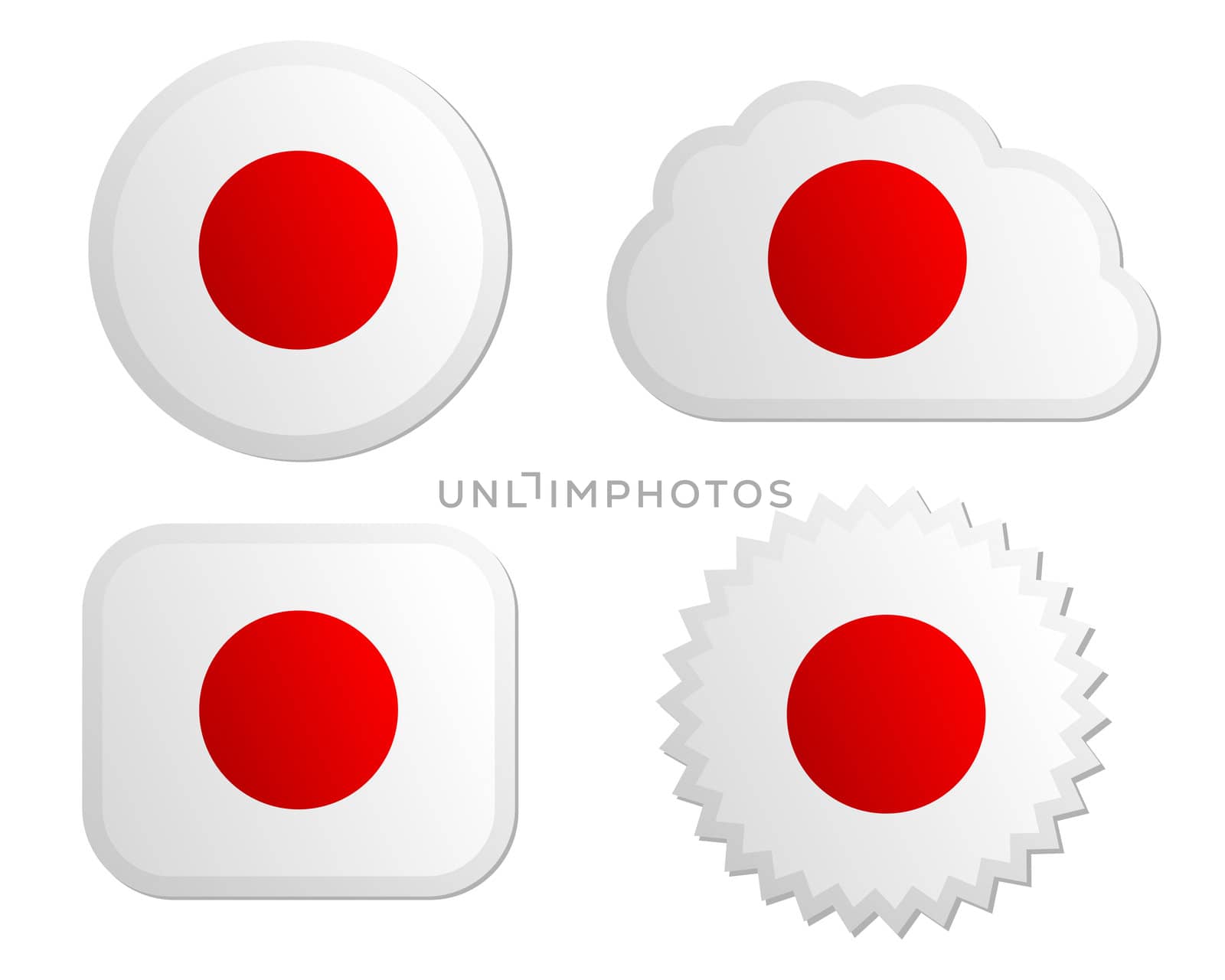 Japan flag labels by rbiedermann