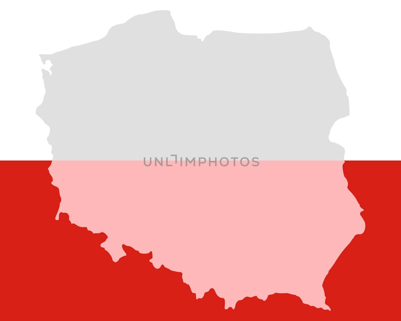 Map and flag of Poland by rbiedermann