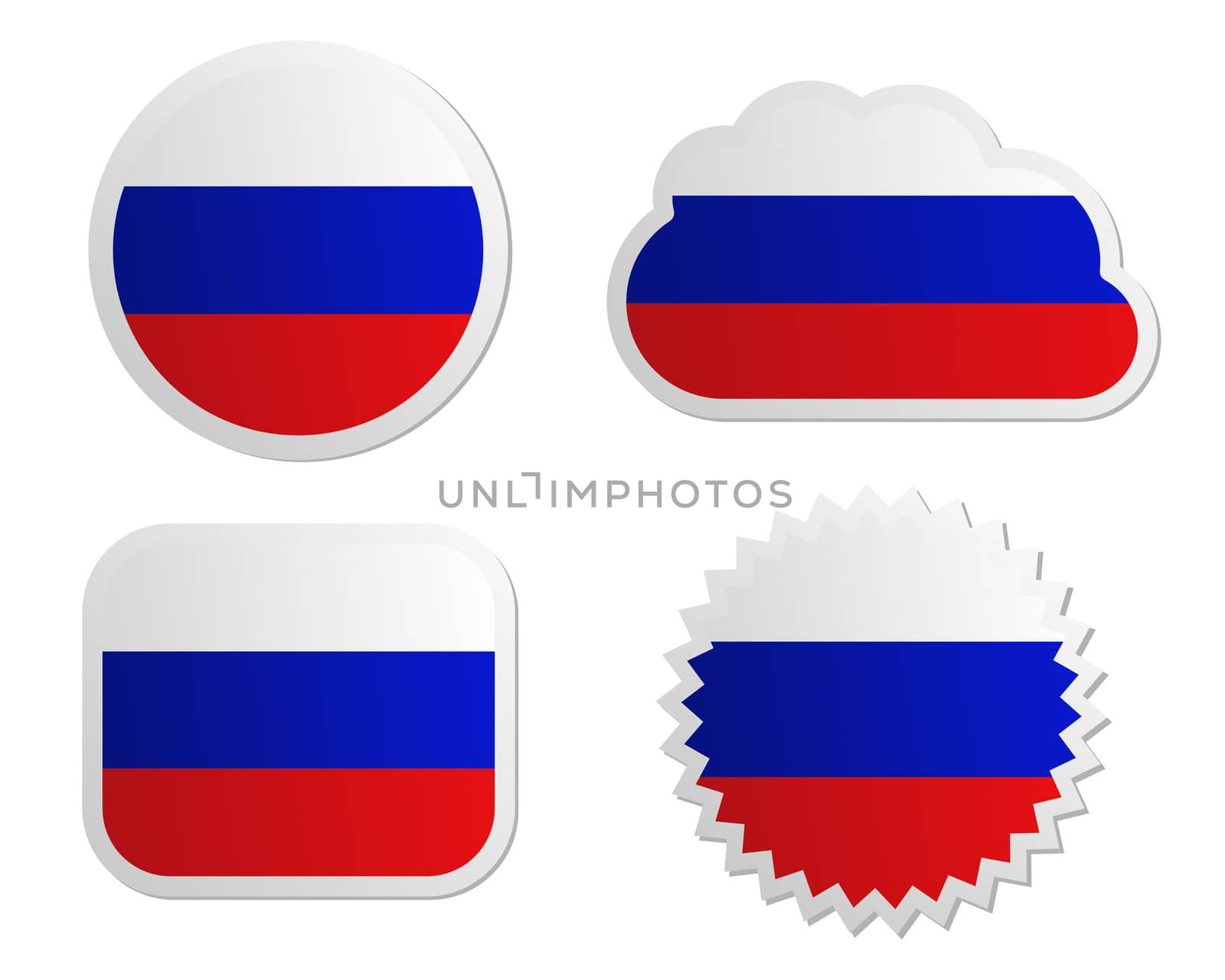 Russia flag labels by rbiedermann