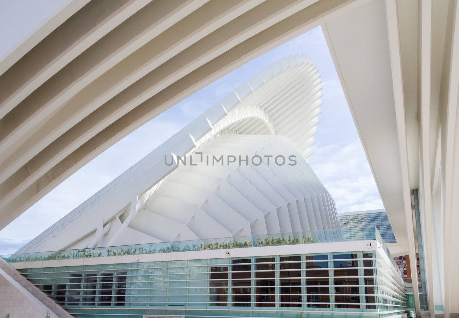 Conference and exhibition centre Ciudad de Oviedo in Asturias, Spain, on January 29, 2013. The modern center was designed by spanish architect Santiago Calatrava, and inagurated in May 2011