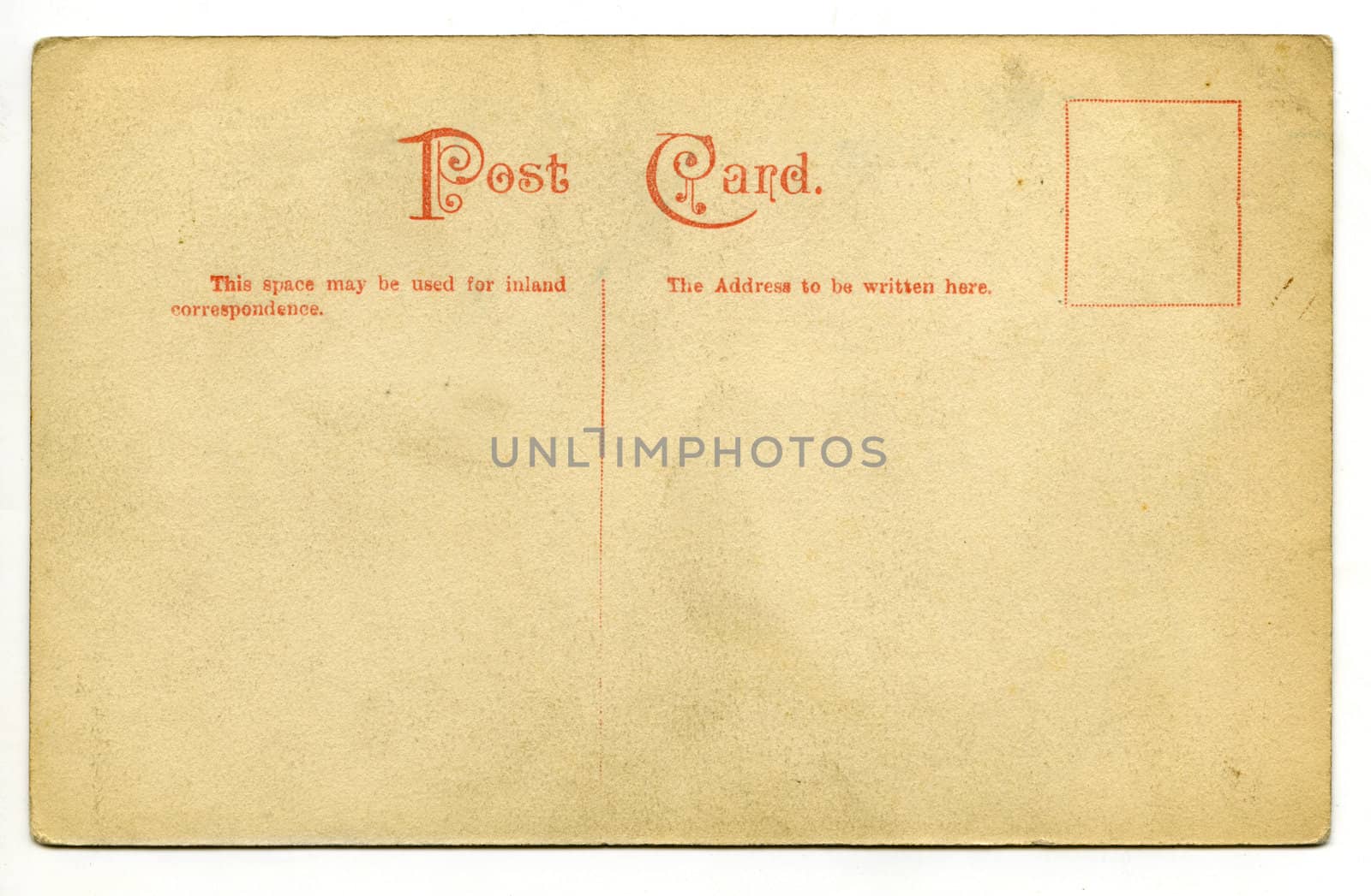 A vintage postcard over a white background.