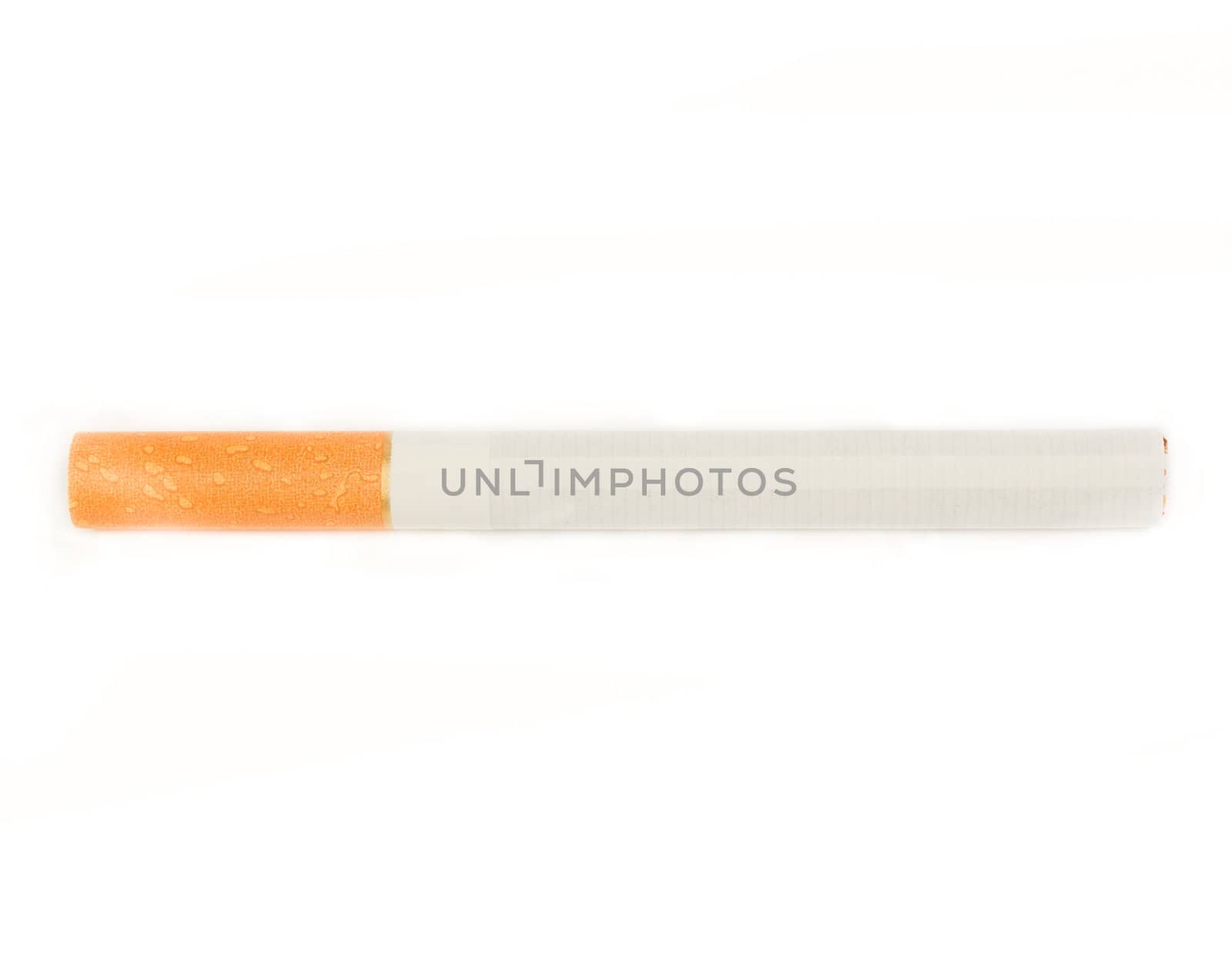 Closeup of cigarette isolated on white background