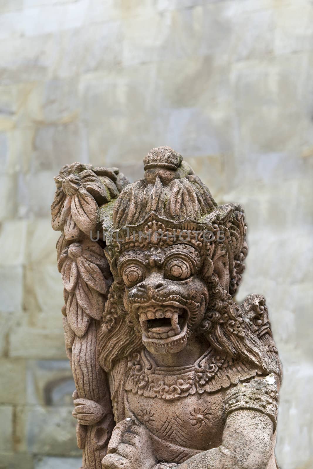 Traditional Balinese God statue in a Bali temple