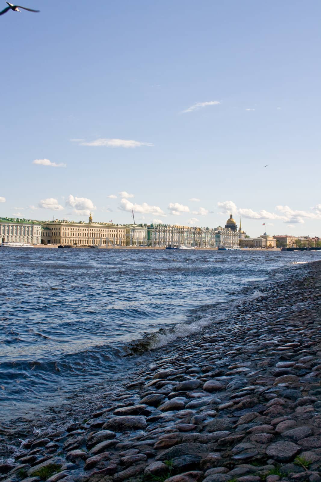 embankment of the Neva river. View of the city of St. Petersburg. Russia.