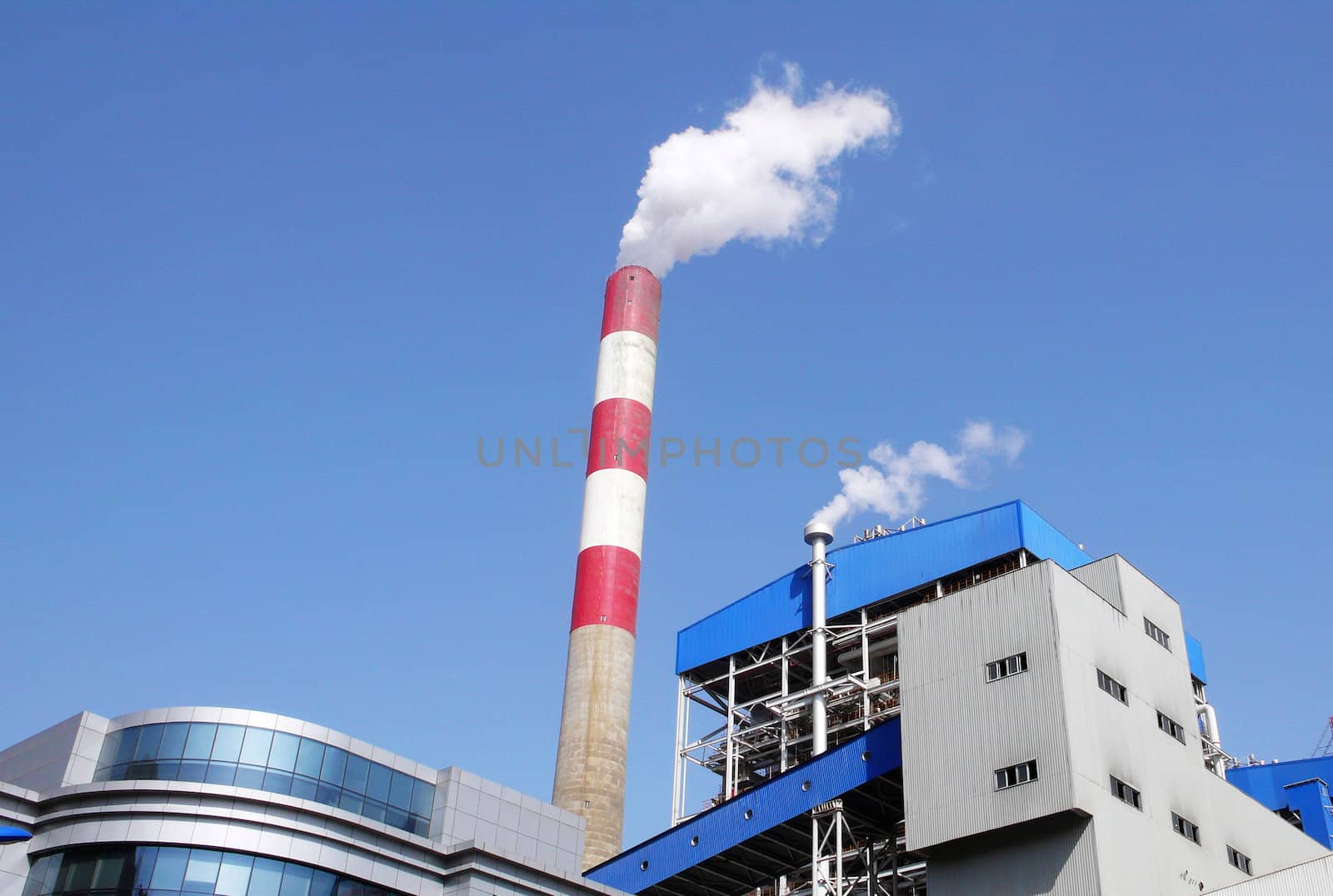 heat-engine plant against blue sky