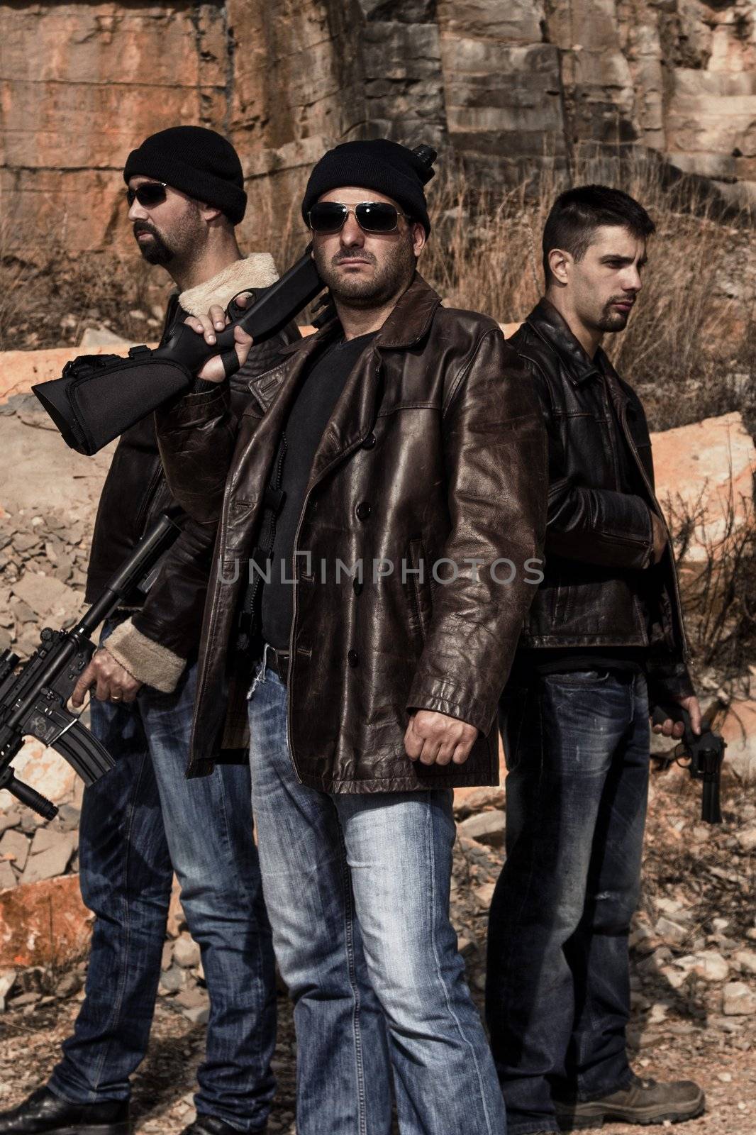 gang members with guns by membio