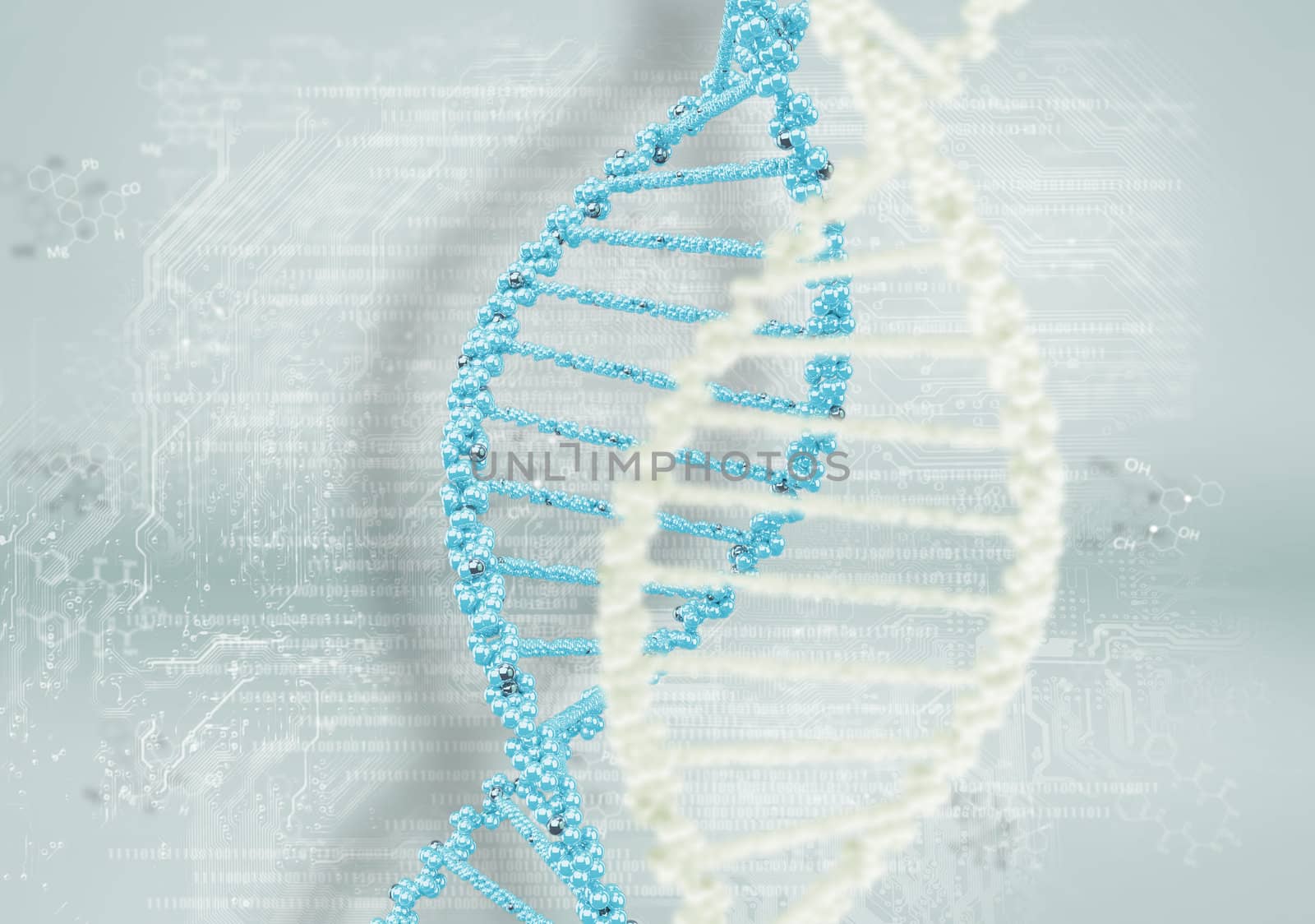 DNA helix against the colored background, scientific conceptual background