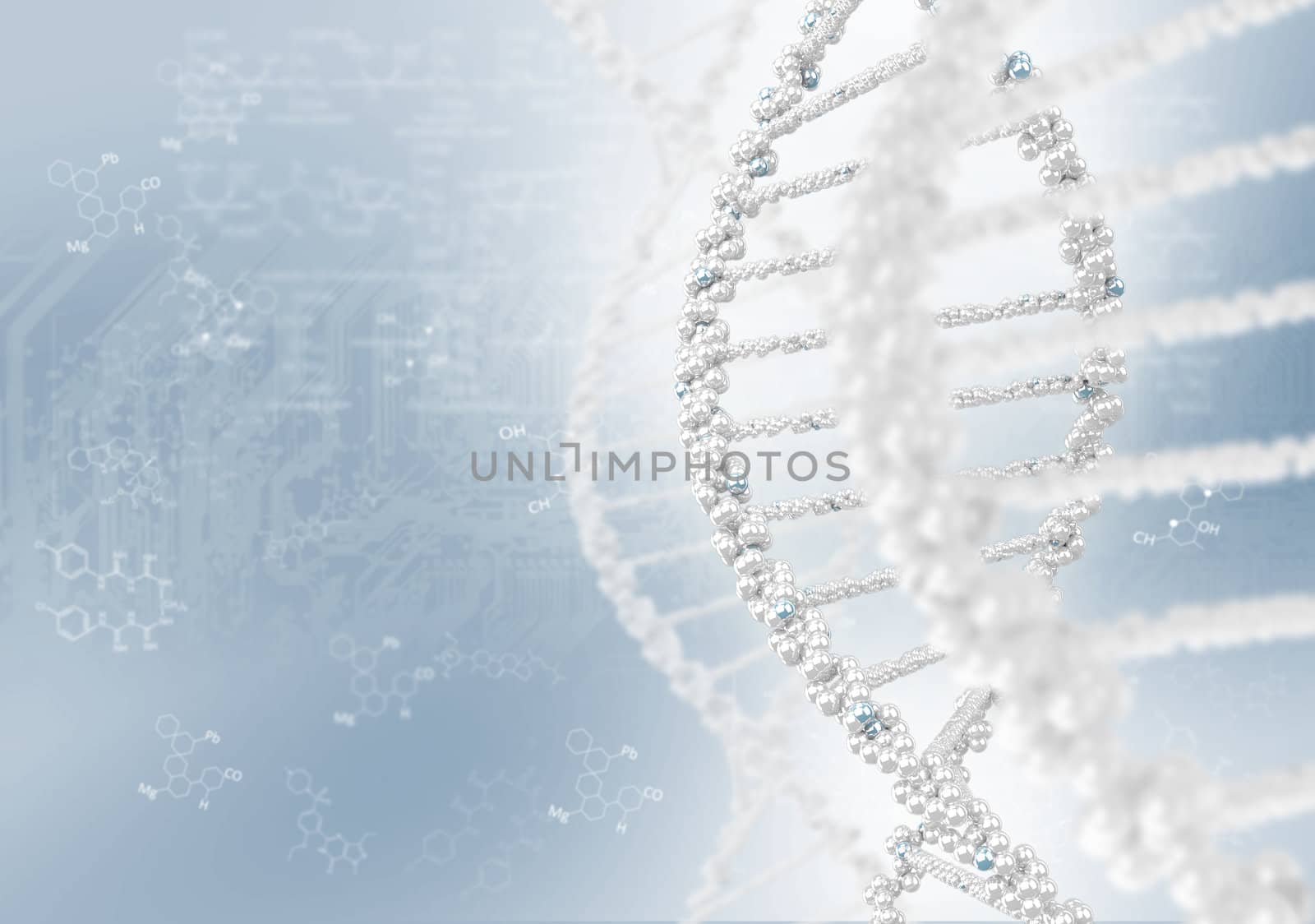 DNA helix against the colored background, scientific conceptual background