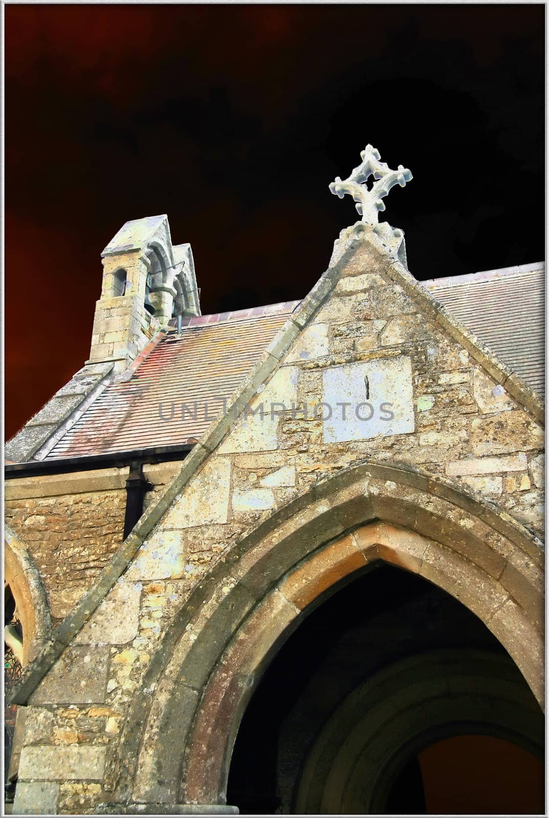 Entry to an old Epingham church in United Kingdom