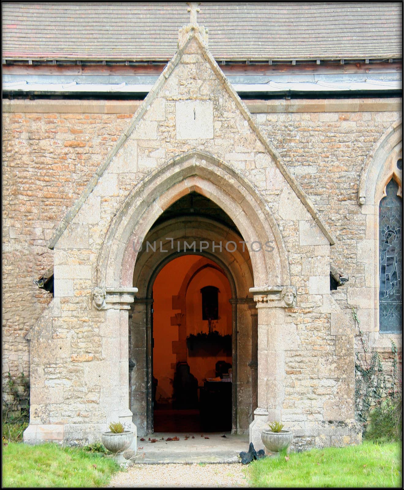 Entrance to and old church in Epingham
