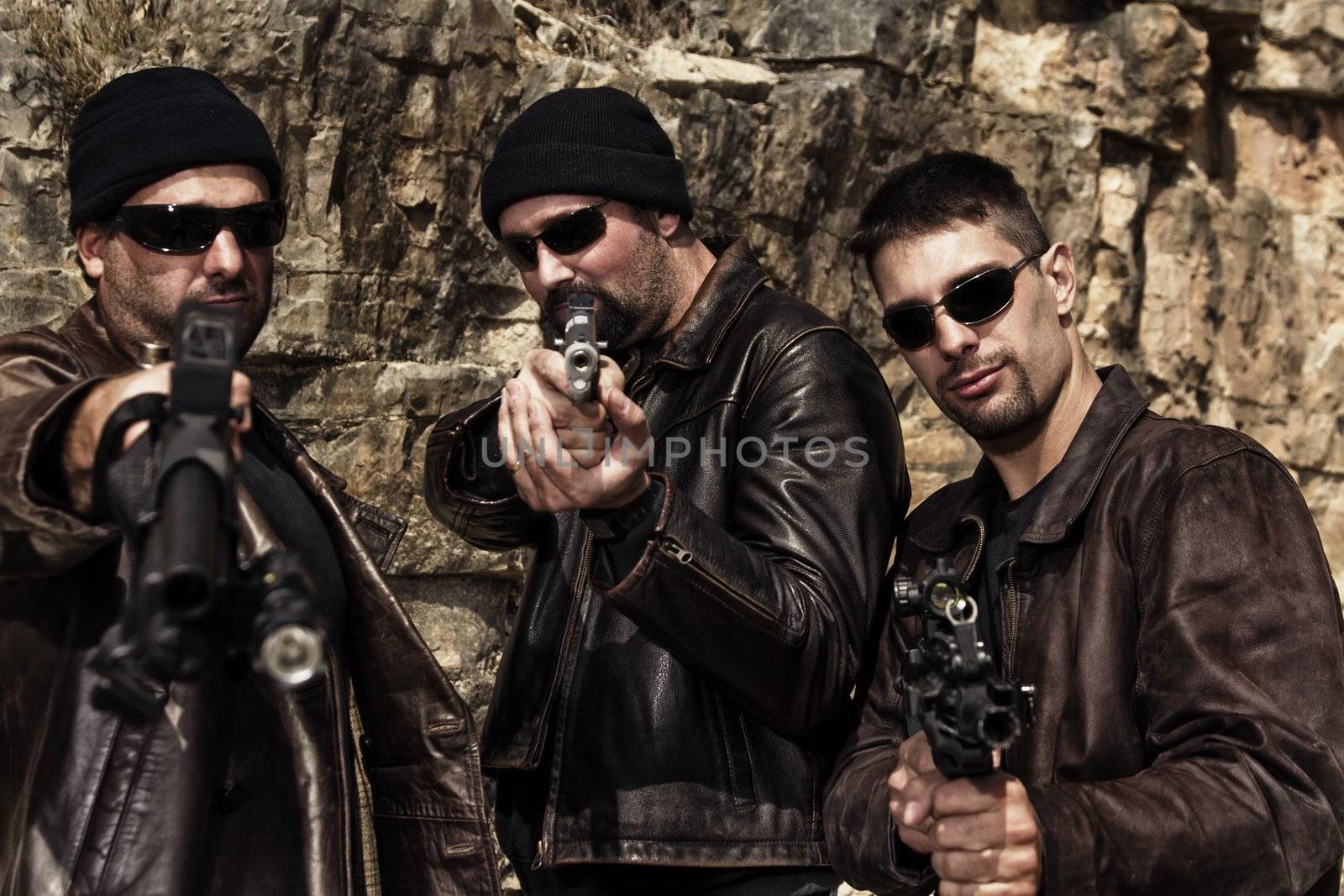 gang members with guns by membio