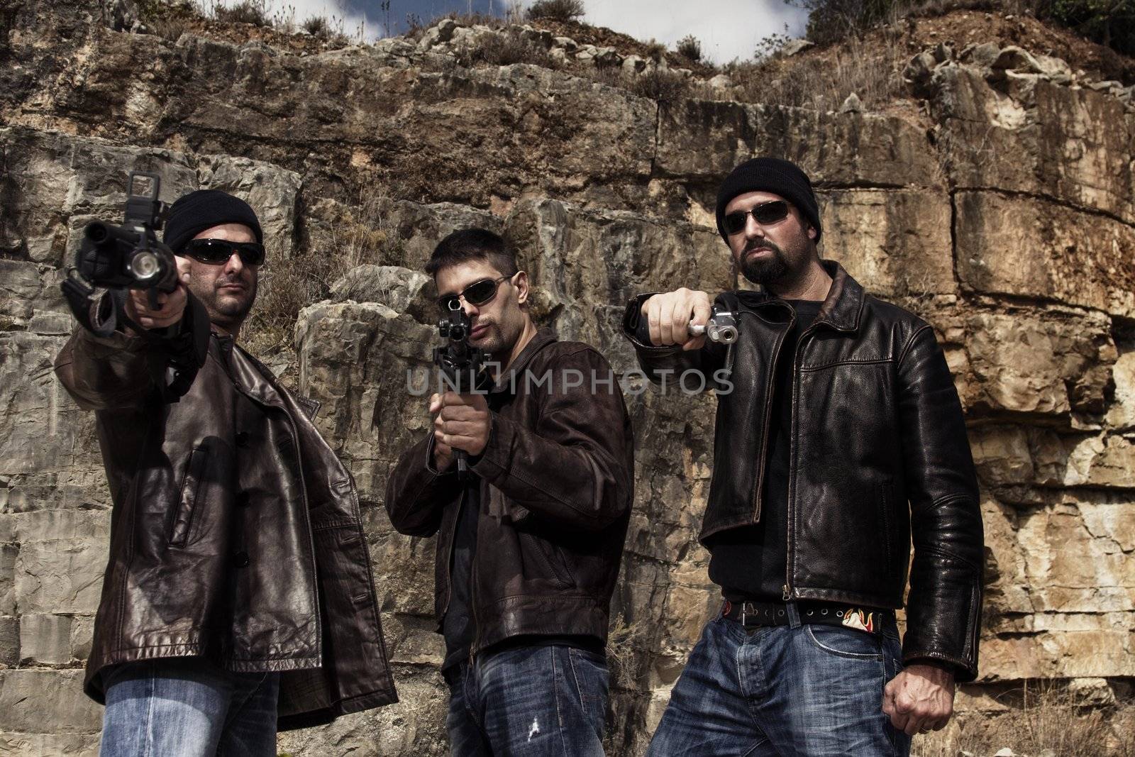 gang members with guns by membio