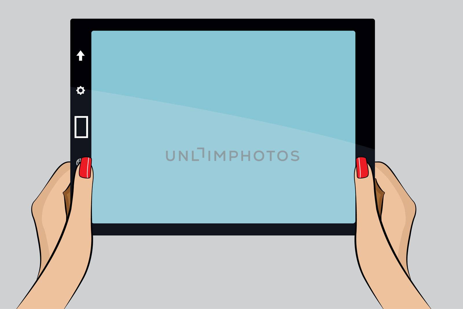 A Pop Art Illustration of a hand with a Tablet PC