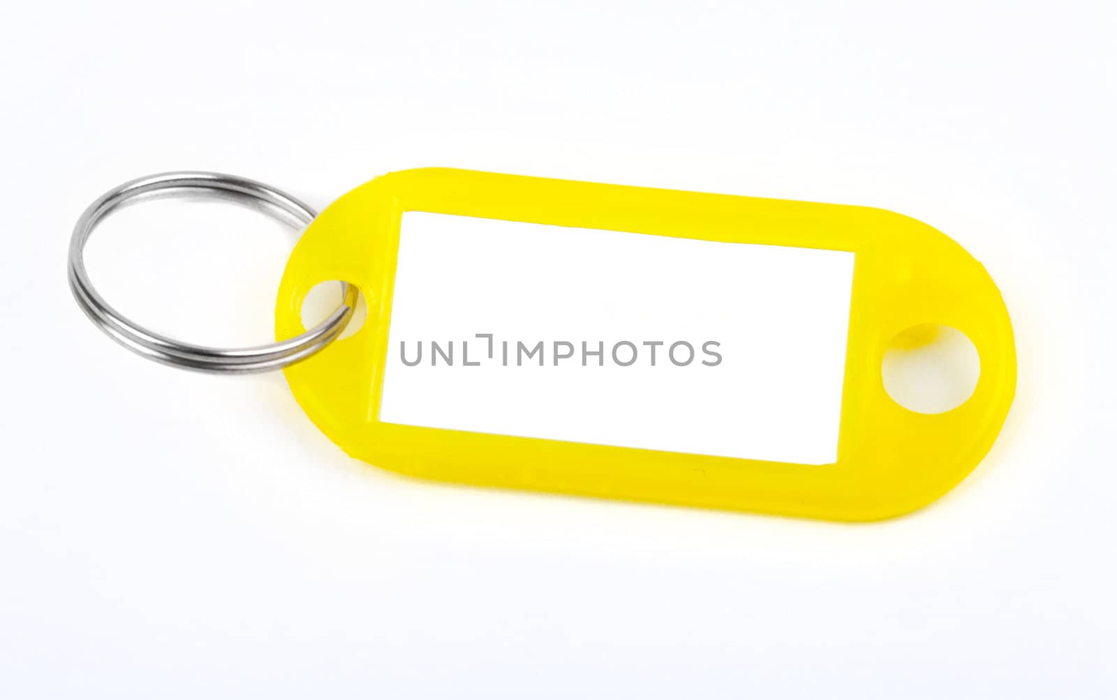 Yellow Key Tag isolated over a white background.
