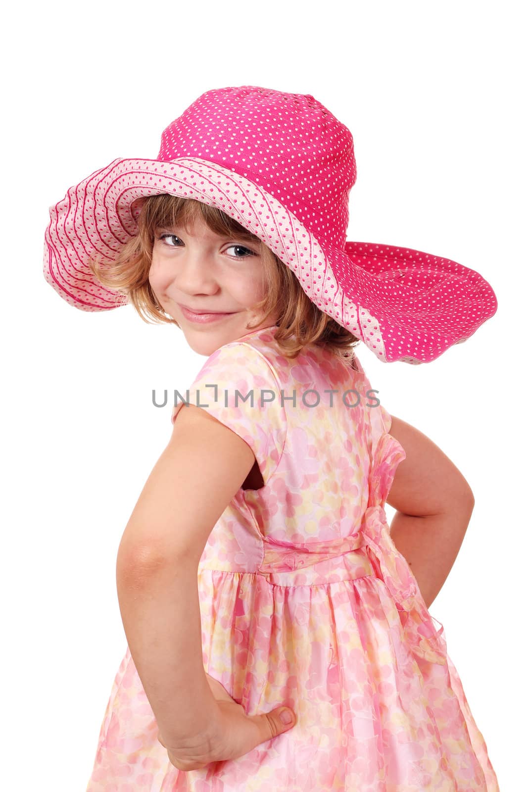 beautiful little girl with big hat