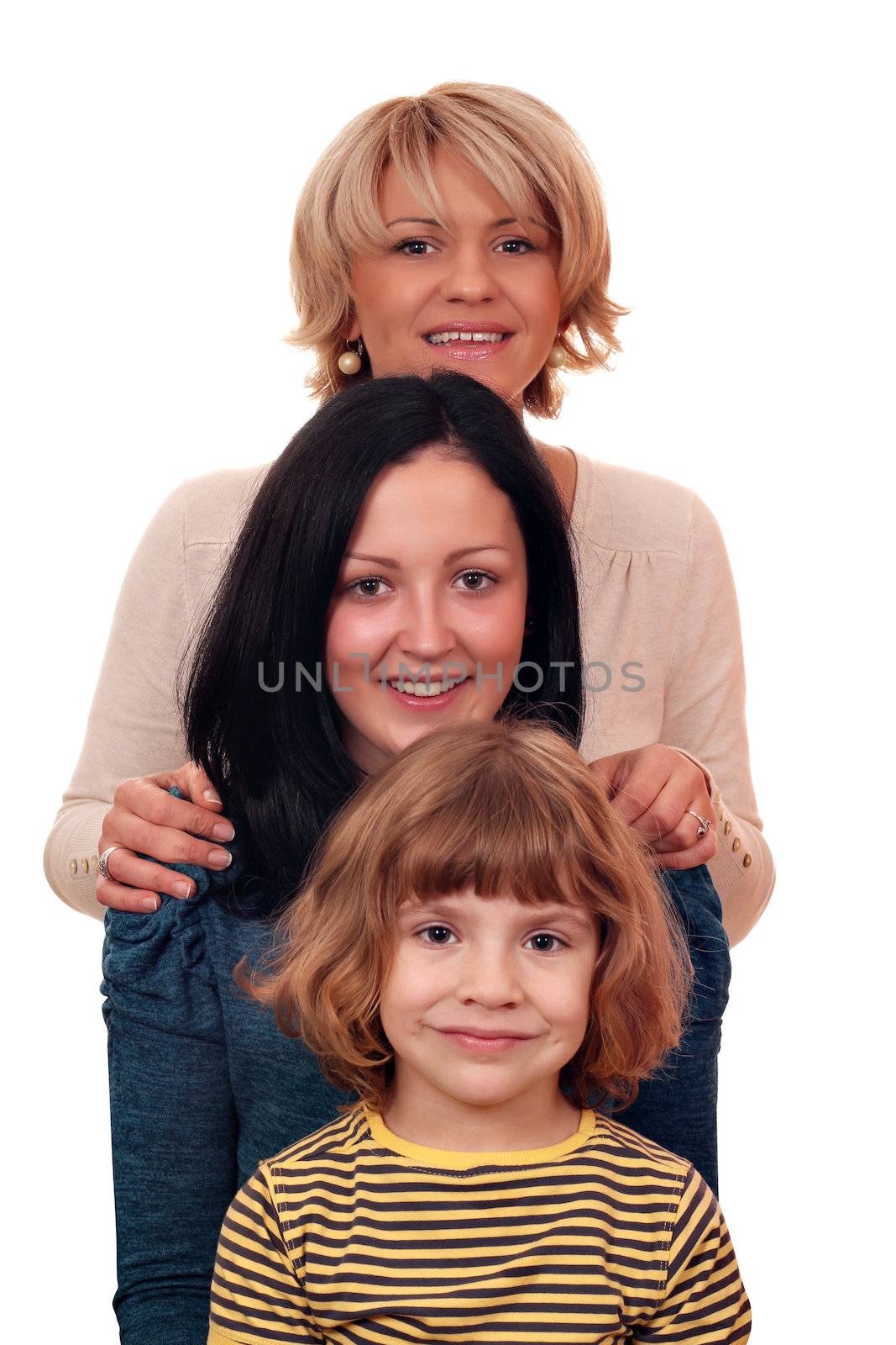 family three generation little girl teenage girl and woman by goce